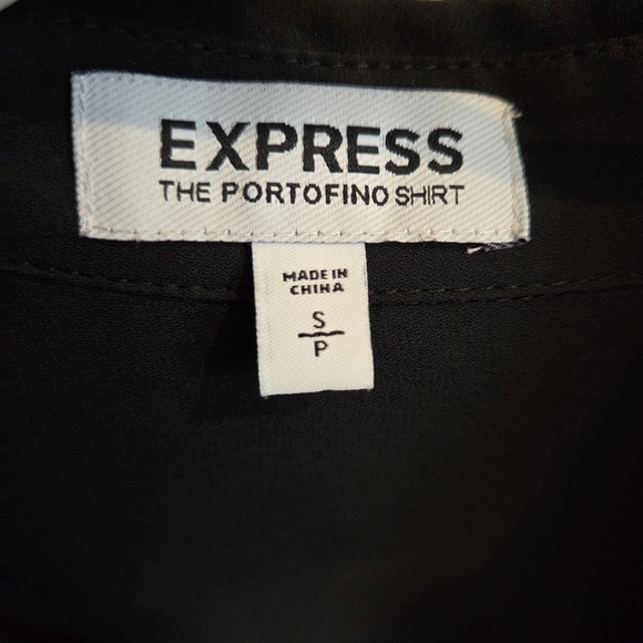 Express Women Portofino Black Button up Shirt With Rhinestones Size Small Career - Picture 2 of 14